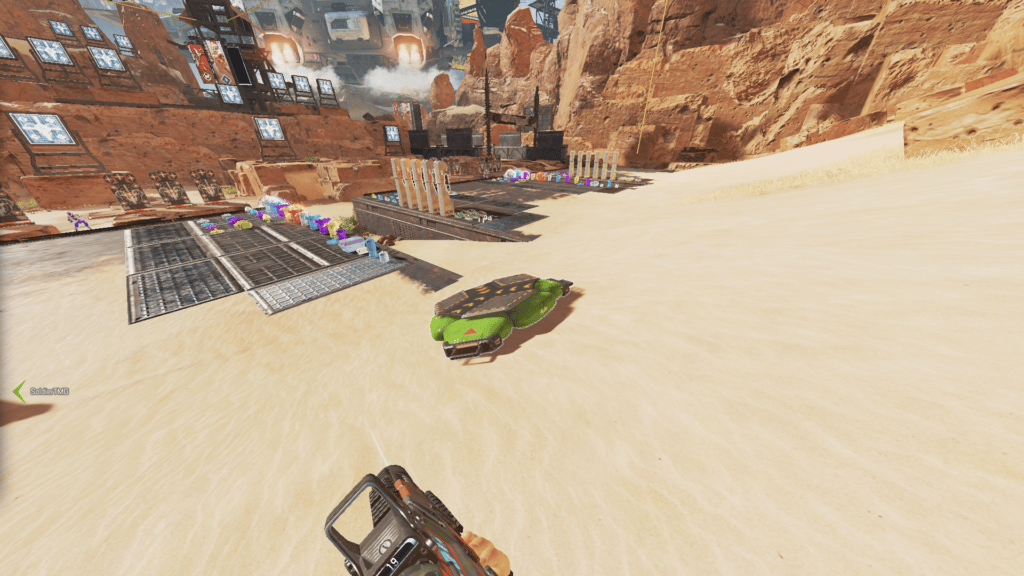 Apex Legends Octane using the Launch Pad in the Firing Range