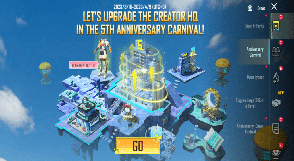 PUBG Mobile 5th Anniversary Carnival Celebration: Upgrade the Creator HQ
