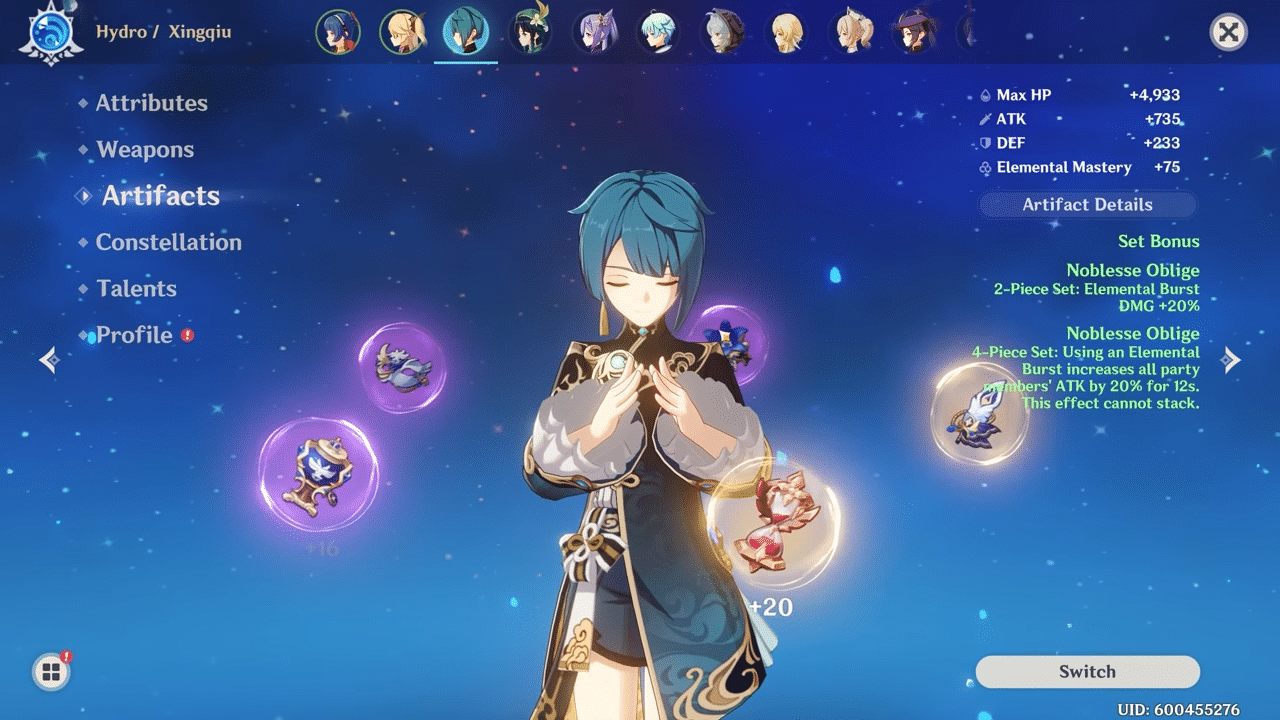 Genshin Impact Best Xingqiu SubDPS Build