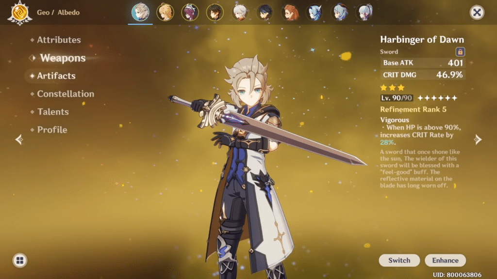 Genshin Impact: Best Albedo Sub-DPS Build