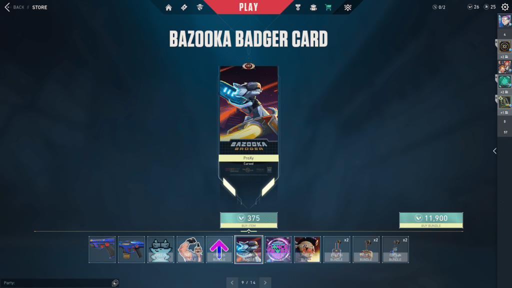 Radiant Entertainment System bazooka badger card
