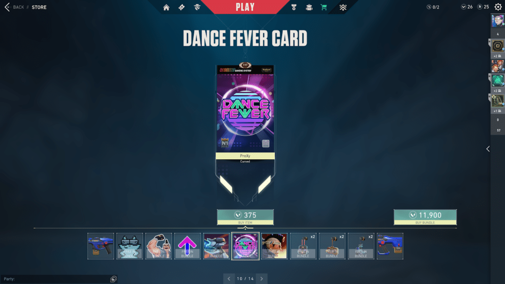 Radiant Entertainment System dance fever card