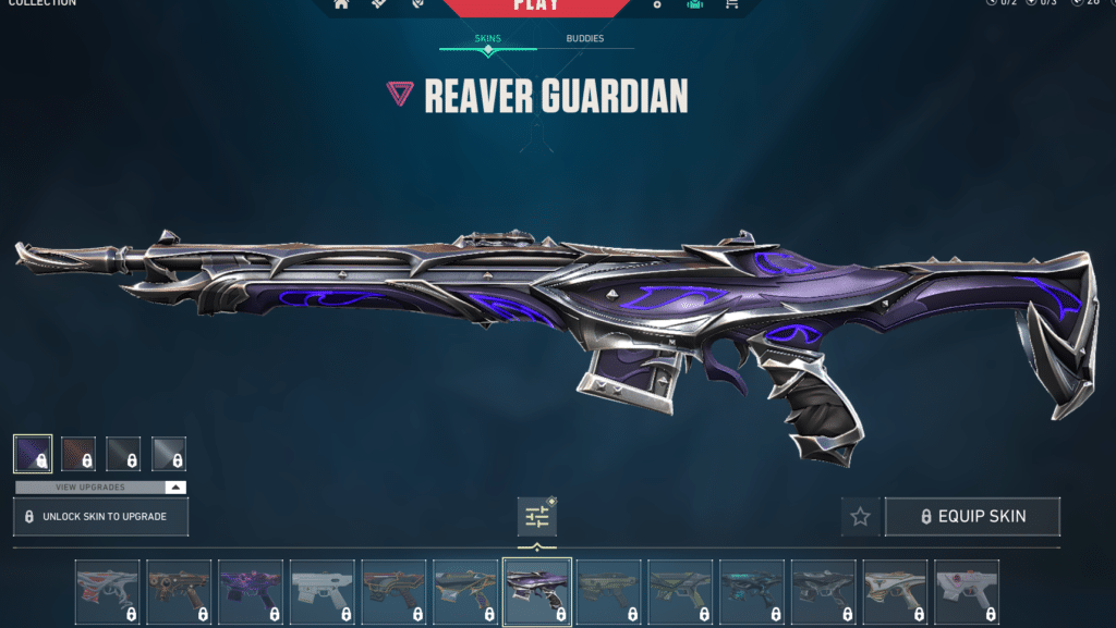 Reaver Guardian skins for Valorant Guardian