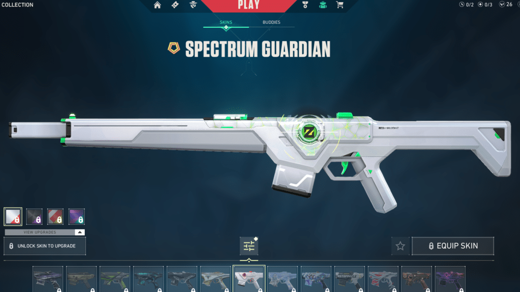 Spectrum Guardian skin for Valorant Guardian