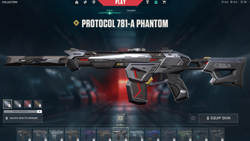 Protocol 781-A Phantom skin for Valorant Phantom