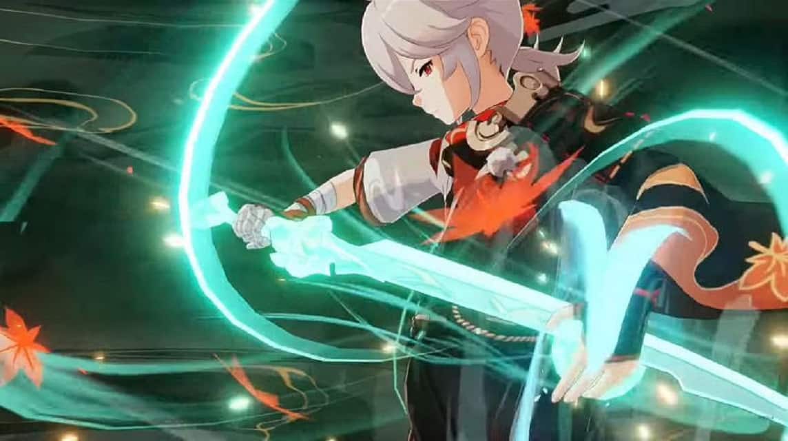 Kazuha Elemental Burst Sword Slash Genshin Impact