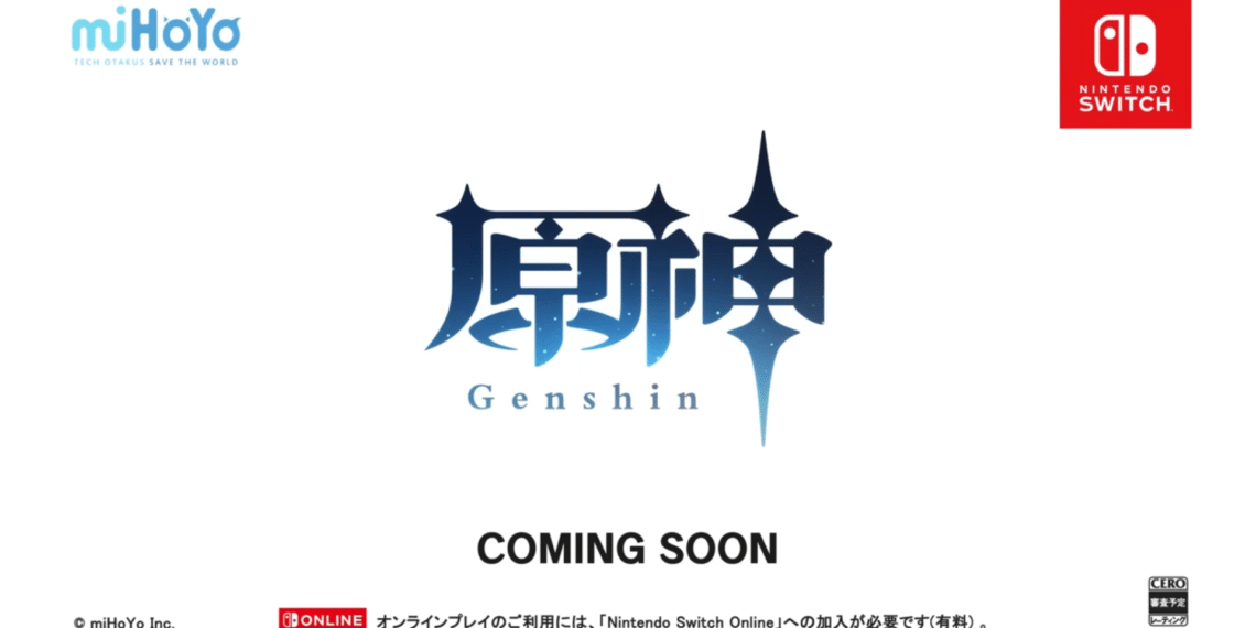 Genshin Impact on the switch